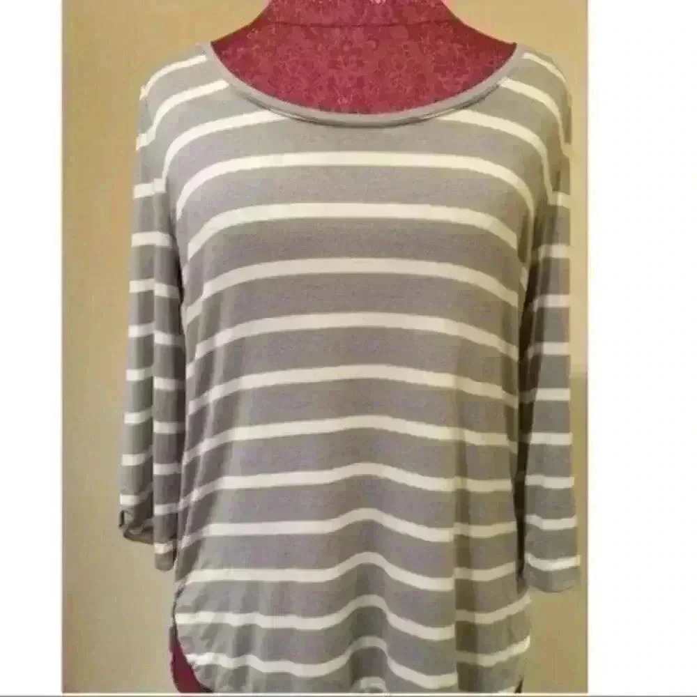 Saint Tropez West Top medium Striped 3/4 Sleeve